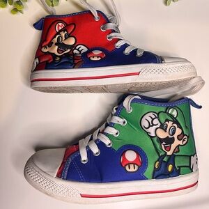 Mario High-Top Sneakers - Red, Blue, Green. Size 13